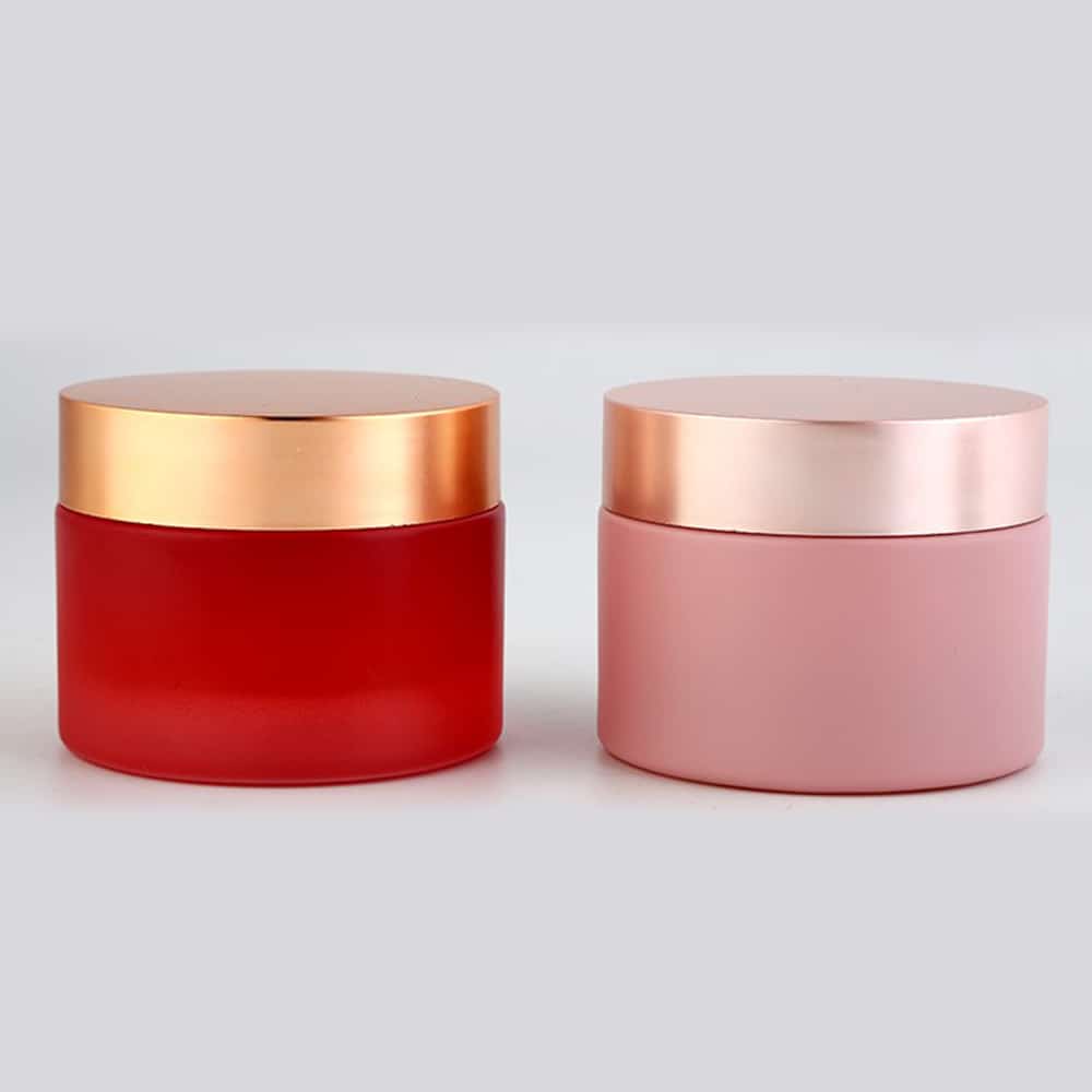 Color Coated Cream Glass jar - Image 3